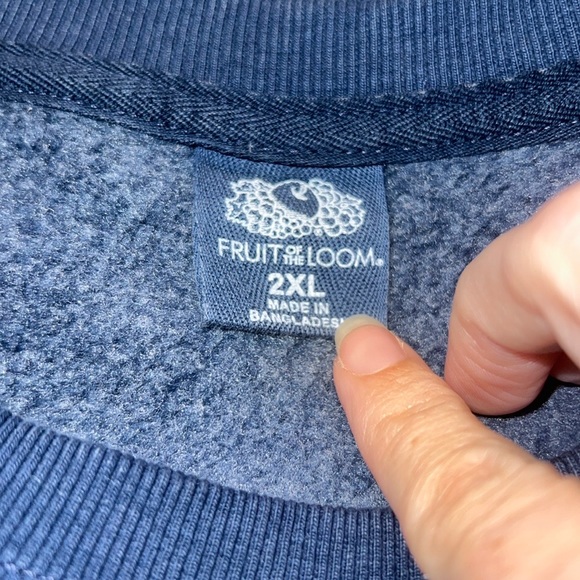 Fruit of the Loom Blue Medium Weight Soft Sweatshirt Size 2XL - Picture 4 of 5